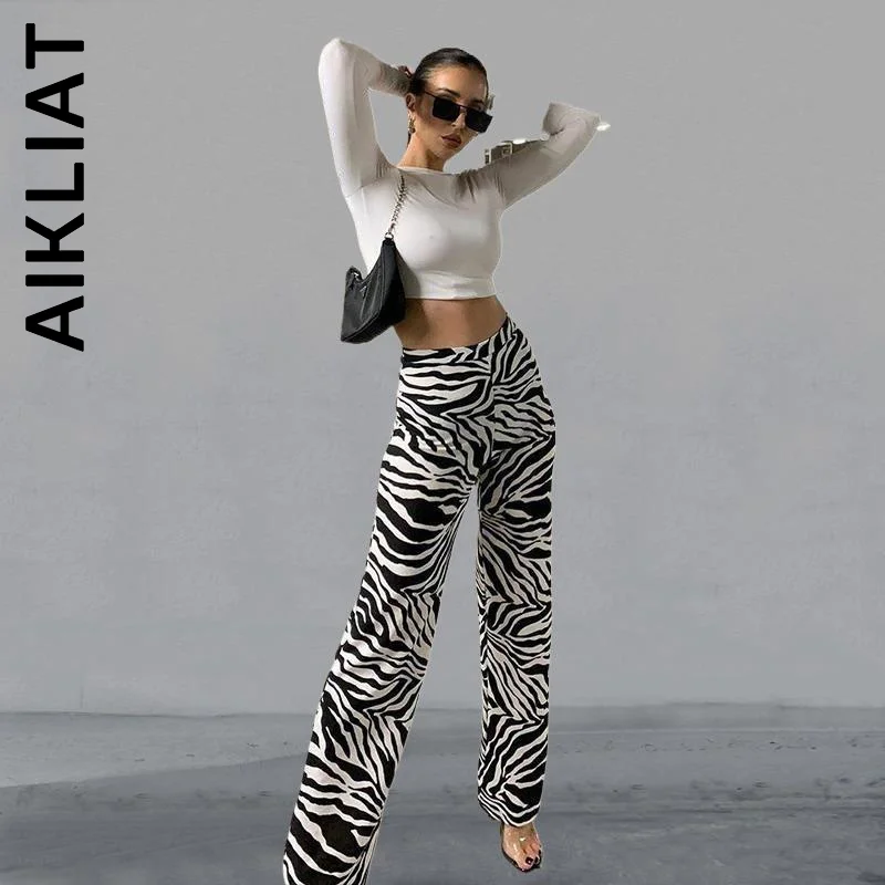 Aikliat Pants Women New Trousers Zebra Print Pants For Women Leg Korean Pants Long Baggy Bottoms Streetwear Female
Aikliat Pants Women New Trousers Zebra Print Pants For Women Leg Korean Pants Long Baggy Bottoms Streetwear Female
