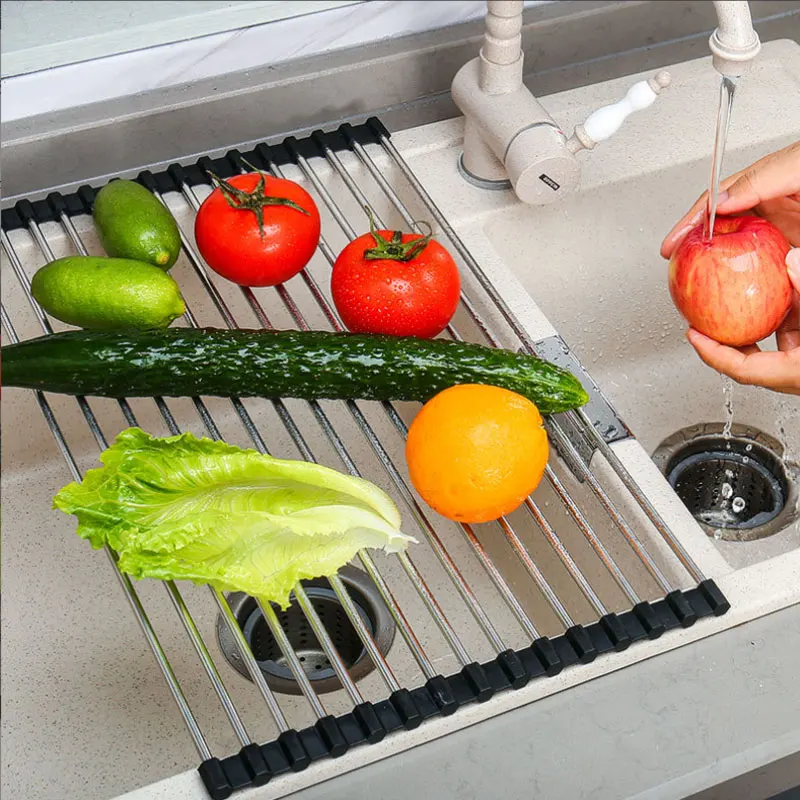 Stainless Steel Foldable Dish Drainer Roll Up Dish Drying Rack Shelf Kitchen Sink Holder Organizer Bowl Tableware Plate Storage
Stainless Steel Foldable Dish Drainer Roll Up Dish Drying Rack Shelf Kitchen Sink Holder Organizer Bowl Tableware Plate Storage