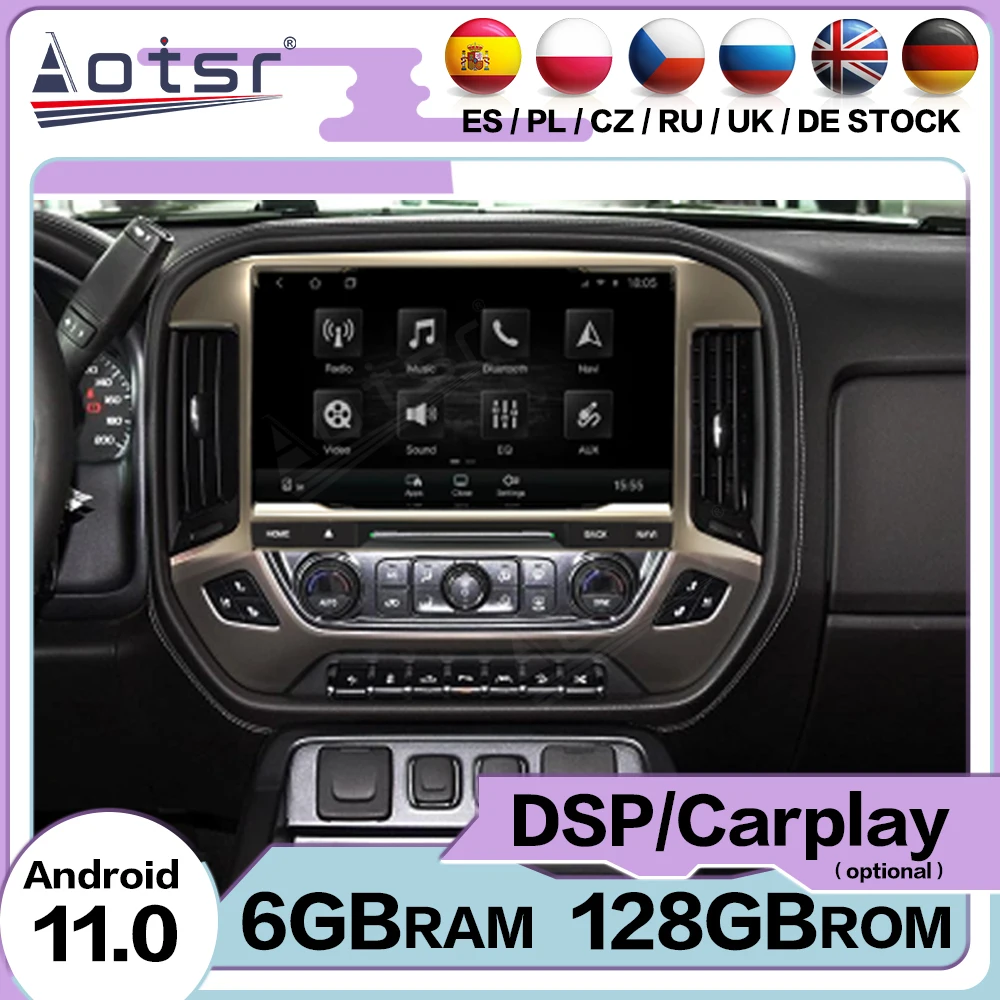 13.6"Android 11 Vertical Tesla PX6 6+128GB Car Radio Player For GMC SIERRA 2014 - 2019 Auto Radio GPS Navigation DSP Carplay
13.6"Android 11 Vertical Tesla PX6 6+128GB Car Radio Player For GMC SIERRA 2014 - 2019 Auto Radio GPS Navigation DSP Carplay