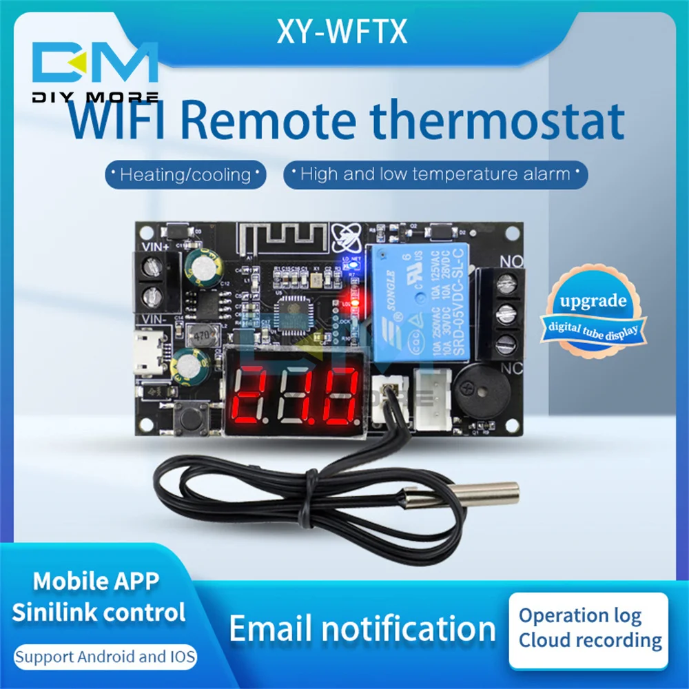 WFTX WIFI термостат с удаленным управлением Высокоточный модуль регулятора температуры охлаждения и нагрева APP коллекция температур
WFTX WIFI термостат с удаленным управлением Высокоточный модуль регулятора температуры охлаждения и нагрева APP коллекция температур