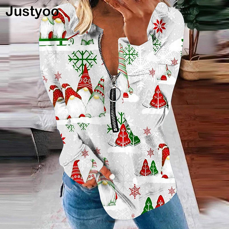 2022 Women Christmas Long Sleeve Sweatshirts Christmas Printed Loose Tops Round Neck Tee Casual Autumn Party Zipper Streetwear
2022 Women Christmas Long Sleeve Sweatshirts Christmas Printed Loose Tops Round Neck Tee Casual Autumn Party Zipper Streetwear