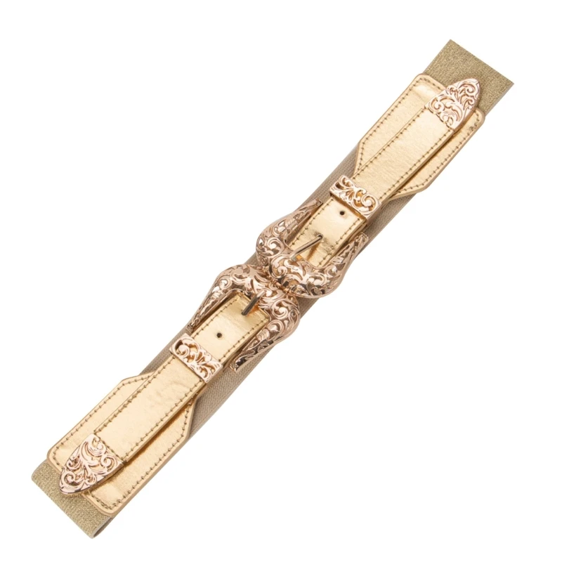 Женский пояс, эластичный пояс с вырезами и двойной пряжкой, женский модный декоративный пояс с высокой талией для платья
Женский пояс, эластичный пояс с вырезами и двойной пряжкой, женский модный декоративный пояс с высокой талией для платья