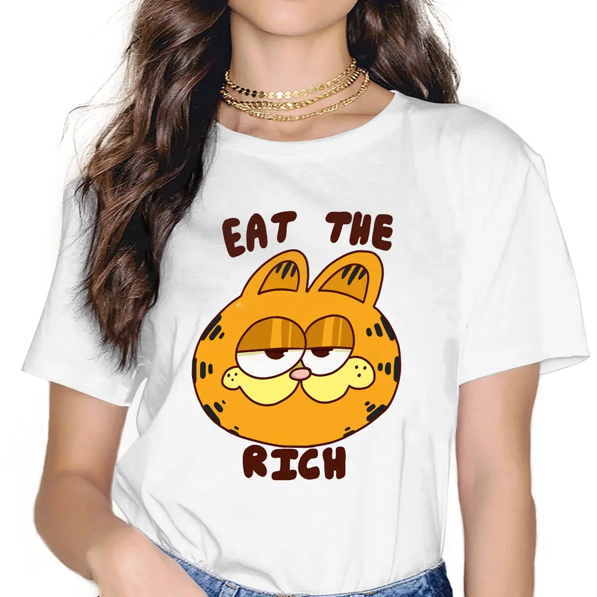 GarfieldCAT Eat The Rich Tshirt Homme Tees Unisex Blusas Polyester T Shirt For Women
GarfieldCAT Eat The Rich Tshirt Homme Tees Unisex Blusas Polyester T Shirt For Women
