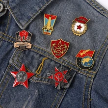New Pins CCCP Cold War Enamel Pin Red Star Flag Brooches Custom Vintage History Memory Badge Jewelry for Friends Souvenir Gifts