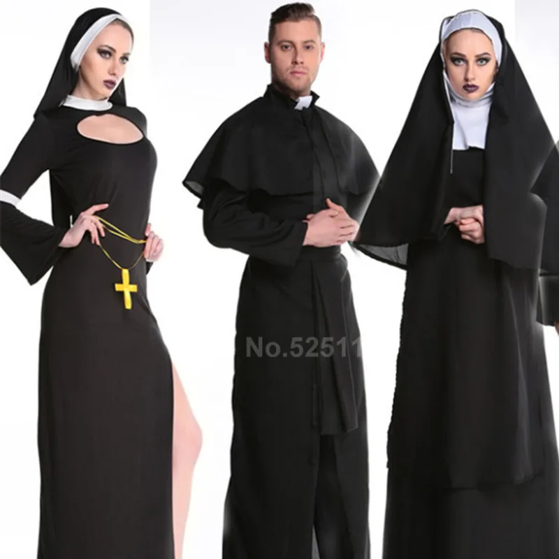 Medieval Halloween Men Women Monk Priest Nun Robe Gown Coat Missionary Cosplay Virgin Mary Dress Party Costumes Scarf Headpiece
Medieval Halloween Men Women Monk Priest Nun Robe Gown Coat Missionary Cosplay Virgin Mary Dress Party Costumes Scarf Headpiece