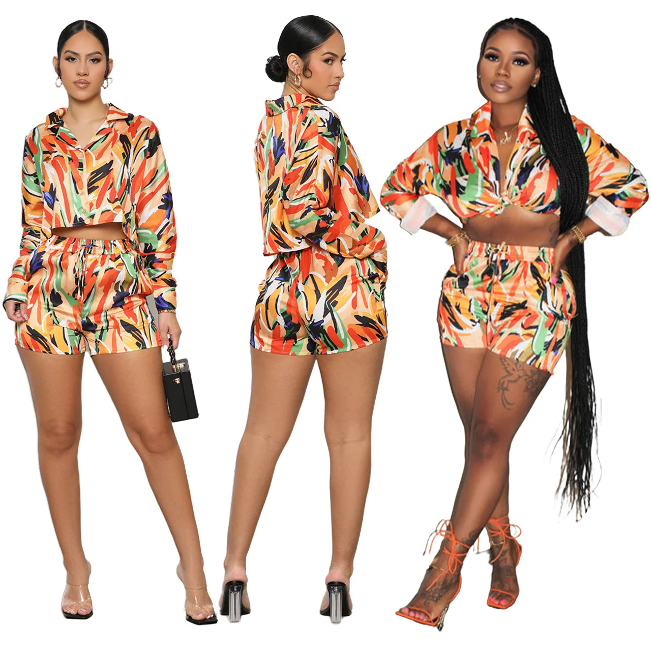 Floral Print Summer Women Sets Fashion 2 Piece sets Turn-down Collar Shirts and Shorts Sets Ladies Sexy Outfit Matching Sets
Floral Print Summer Women Sets Fashion 2 Piece sets Turn-down Collar Shirts and Shorts Sets Ladies Sexy Outfit Matching Sets