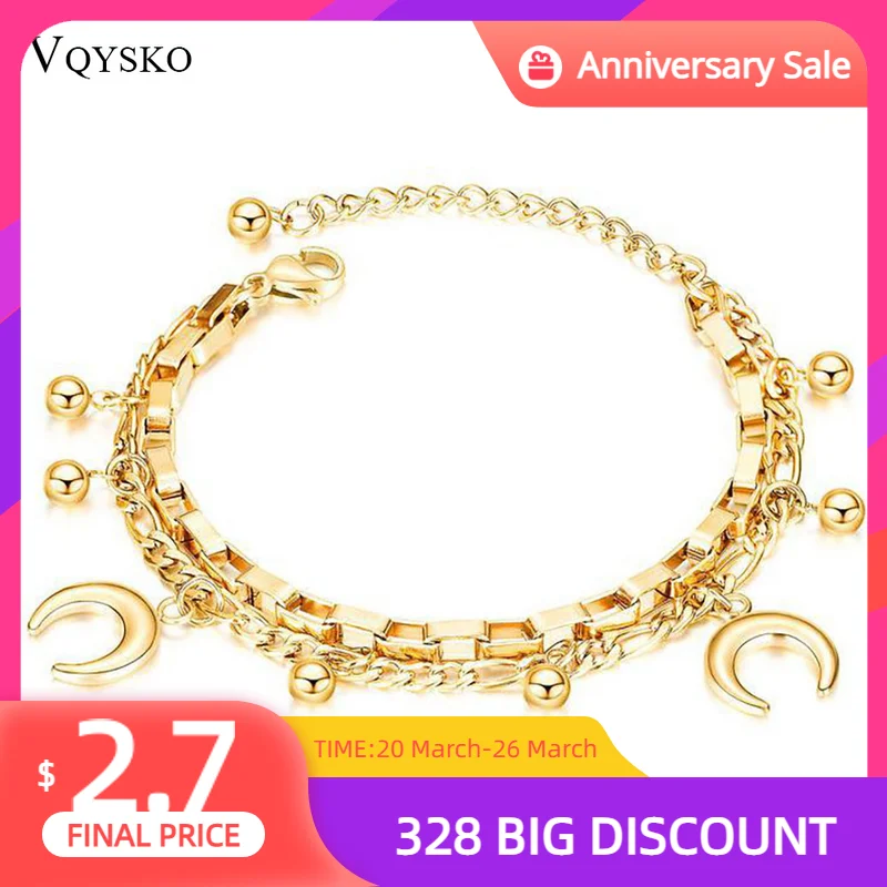 Fashion Love Moon Charm Bracelets for Women Stainless Steel Adjustable Gold Color Chain Bracelet Gift Woman Jewelry Wholesale
Fashion Love Moon Charm Bracelets for Women Stainless Steel Adjustable Gold Color Chain Bracelet Gift Woman Jewelry Wholesale