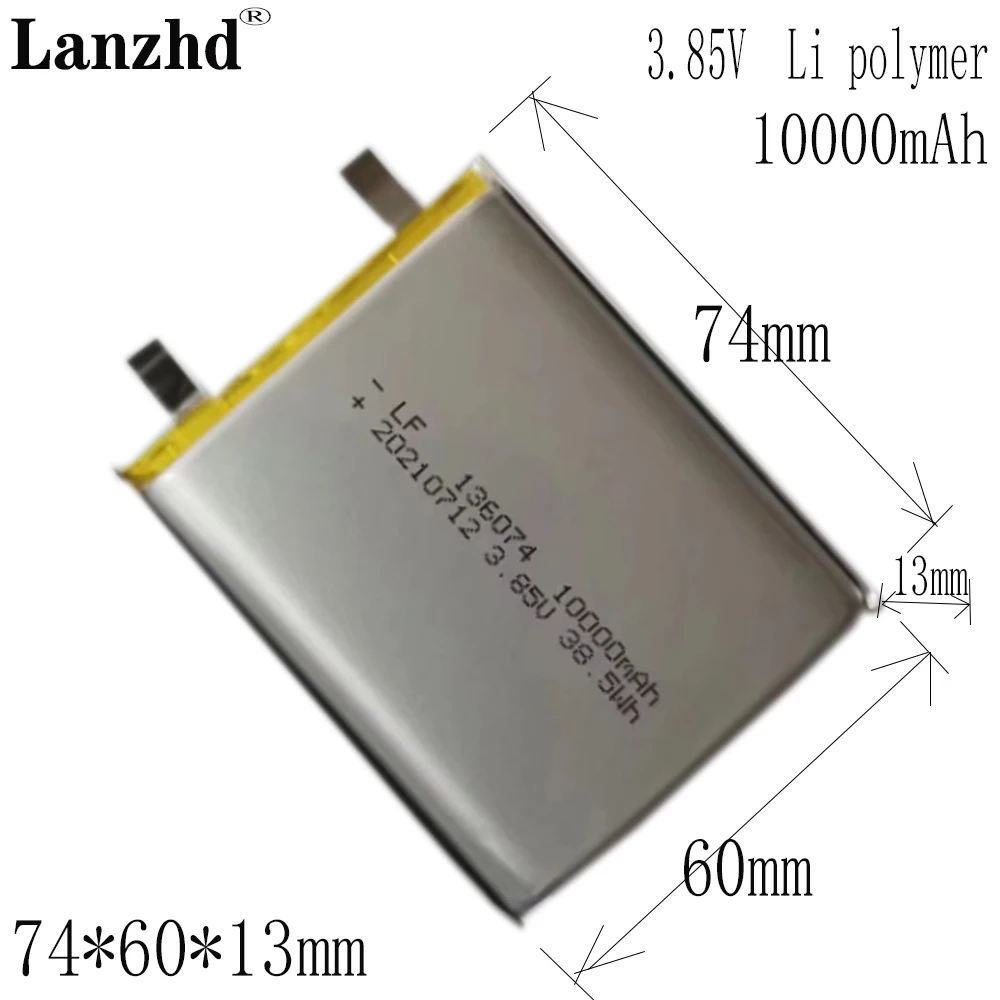 1-10pcs 1376074 10000mAh 3.85V Li-Polymer Replacement Bare Cell For DIY mobile power supply, high voltage battery 3.7V battery
1-10pcs 1376074 10000mAh 3.85V Li-Polymer Replacement Bare Cell For DIY mobile power supply, high voltage battery 3.7V battery
