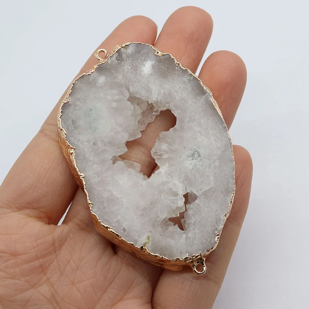 Natural Stone Irregular White Crystal Double Hole Metal Bezel Pendant Fine Jewelry for DIY Making Necklace Bracelet Accessories
Natural Stone Irregular White Crystal Double Hole Metal Bezel Pendant Fine Jewelry for DIY Making Necklace Bracelet Accessories