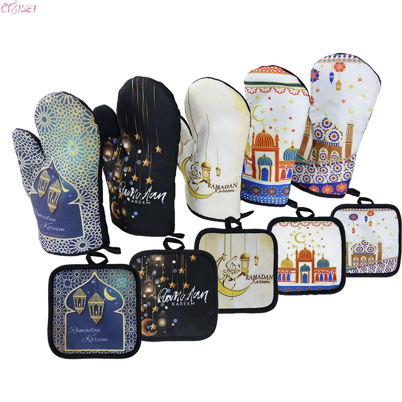 1set Eid Mubarak Baking Anti-Hot Gloves Pad Oven Mitts Kitchen Mat Muslim Islamic Ramadan Kareem Party Eid Decoration For Home
1set Eid Mubarak Baking Anti-Hot Gloves Pad Oven Mitts Kitchen Mat Muslim Islamic Ramadan Kareem Party Eid Decoration For Home