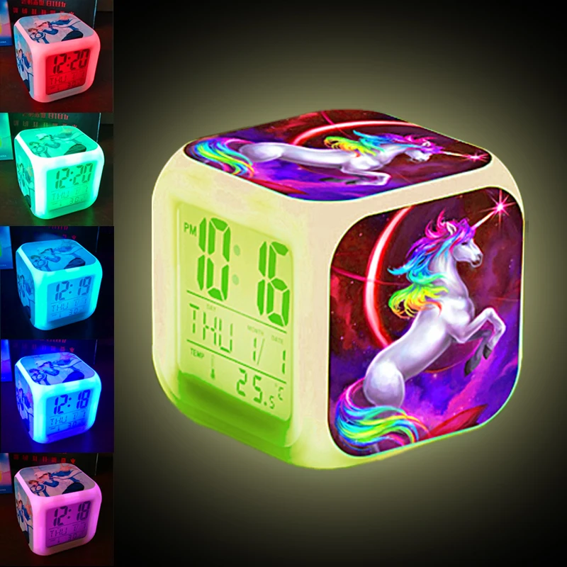Cartoon Unicorn Alarm Clock LED Digital Clock 7 Color Changing Light Night Glowing Alarm Clock Kids Desk Clock Children Gift
Cartoon Unicorn Alarm Clock LED Digital Clock 7 Color Changing Light Night Glowing Alarm Clock Kids Desk Clock Children Gift