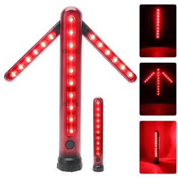 LED Emergency Roadside Flares Light Foldable Safety Arrow Bar Light Magnetic Stand Warning Signal SOS Lamps USB Flashlight