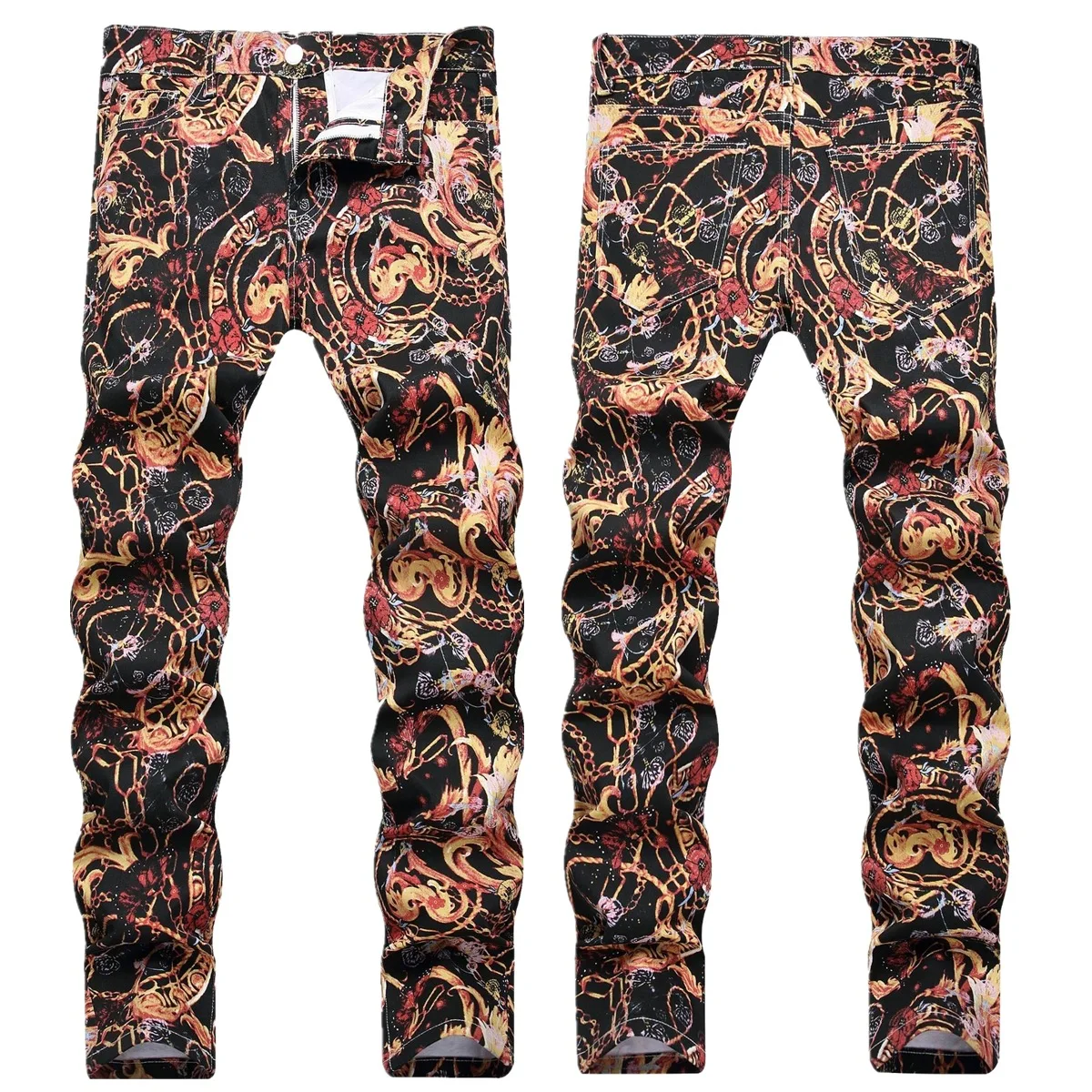 Street Printed Men's Jeans Fashion Personalized Flower Trousers Alternative Trend Versatile Small Foot Mid Rise Jeans for Men
Street Printed Men's Jeans Fashion Personalized Flower Trousers Alternative Trend Versatile Small Foot Mid Rise Jeans for Men