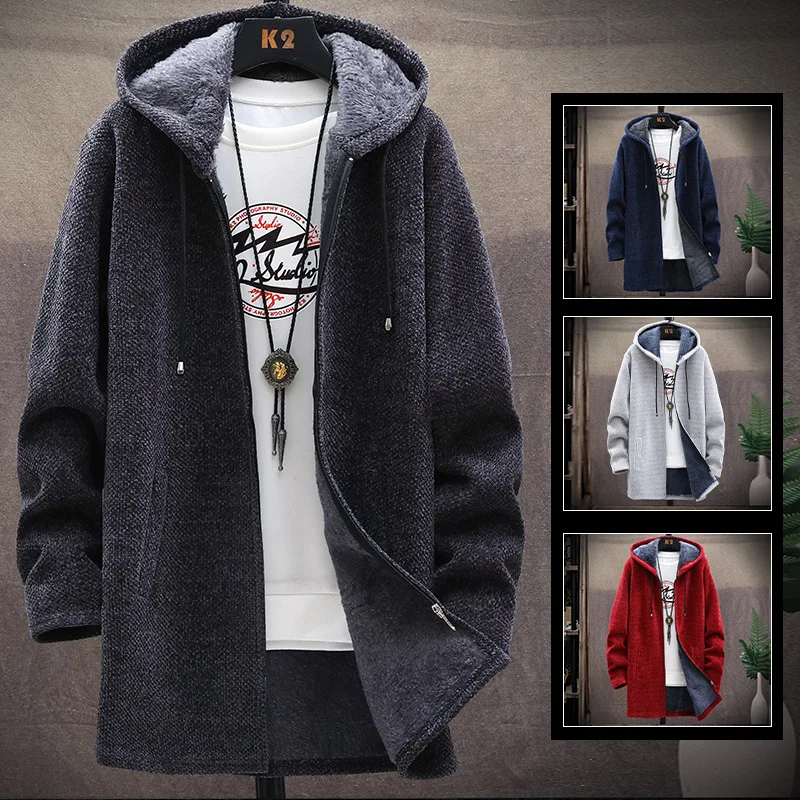 Men's Winter Thicken Sweatercoat Fleece Cardigan Jacket Male Slim Sweaters Long Hooded Sweater Warm Outwear Coats Plus Size 4XL
Men's Winter Thicken Sweatercoat Fleece Cardigan Jacket Male Slim Sweaters Long Hooded Sweater Warm Outwear Coats Plus Size 4XL