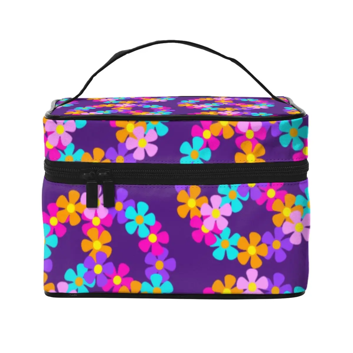 Floral Peace Cosmetic Bags Hippie Bright Print For Girls Storage Organizers with Handle Pack Home Makeup Pouch
Floral Peace Cosmetic Bags Hippie Bright Print For Girls Storage Organizers with Handle Pack Home Makeup Pouch