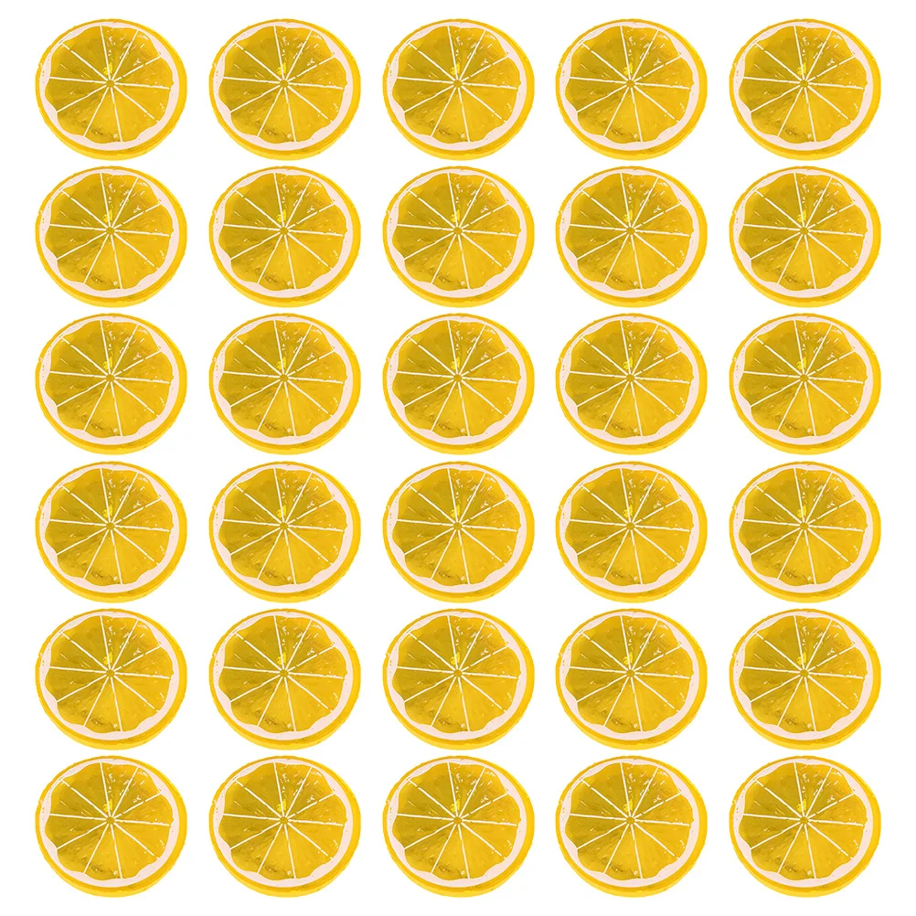 

Imitation Lemon Slice Simulation Slices Kitchen Pretend Artificial Lime Ornaments Fruit Decors Dining Table Decoration