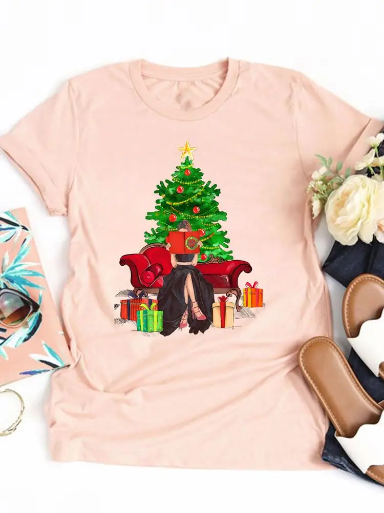 Holiday Gift Tree Happy New Year Graphic T-shirt Top Print T Shirt Merry Christmas Women Clothing Clothes Fashion Basic Tee
Holiday Gift Tree Happy New Year Graphic T-shirt Top Print T Shirt Merry Christmas Women Clothing Clothes Fashion Basic Tee