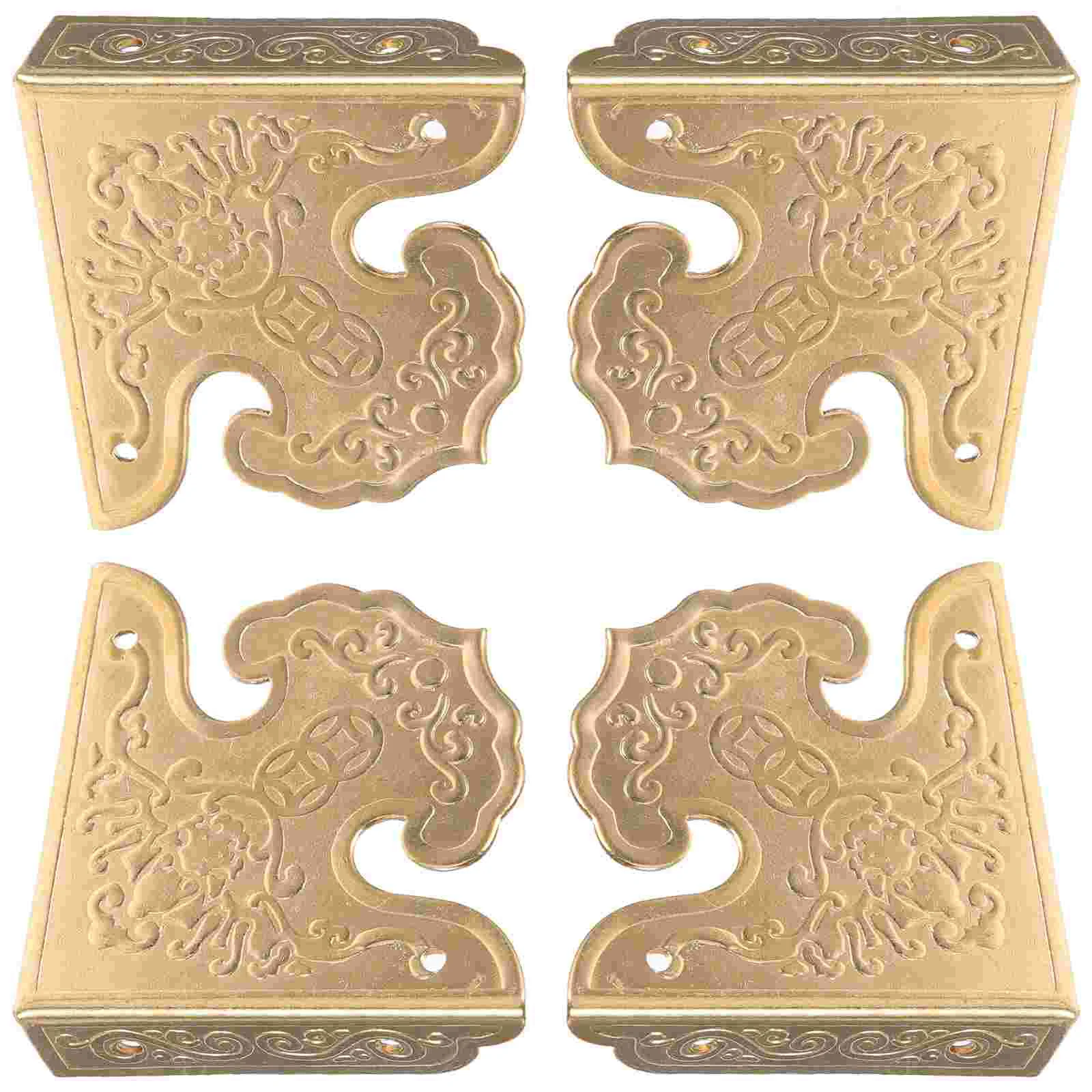 4 Pcs Corner Guard Protectors Furniture Box Metal Jewelry Case Brass Retro Decorative Edges Covers 
4 Pcs Corner Guard Protectors Furniture Box Metal Jewelry Case Brass Retro Decorative Edges Covers