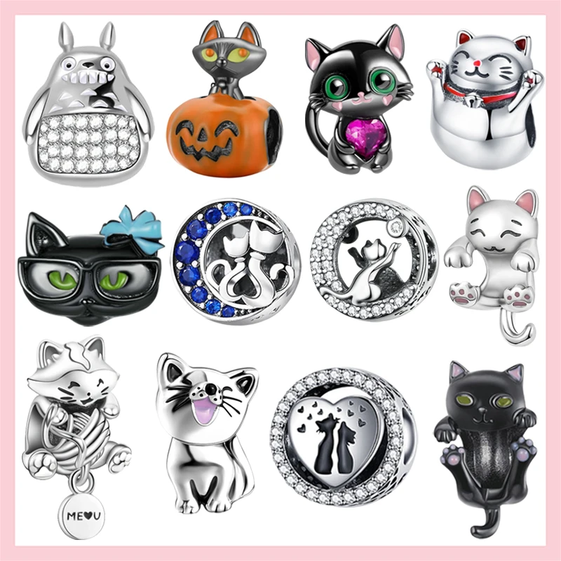 Genuine 925 Silver Beads Beauty and Beast Lovely Cat Kitty Charm Fit Original Pandora Bracelet DIY Jewelry
Genuine 925 Silver Beads Beauty and Beast Lovely Cat Kitty Charm Fit Original Pandora Bracelet DIY Jewelry