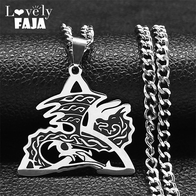 Gothic Viking Dragon Triquetra Necklace Stainless Steel Nordic Celtics Irish Knot Amulet Necklaces Holy Trinity Jewelry Gifts
Gothic Viking Dragon Triquetra Necklace Stainless Steel Nordic Celtics Irish Knot Amulet Necklaces Holy Trinity Jewelry Gifts