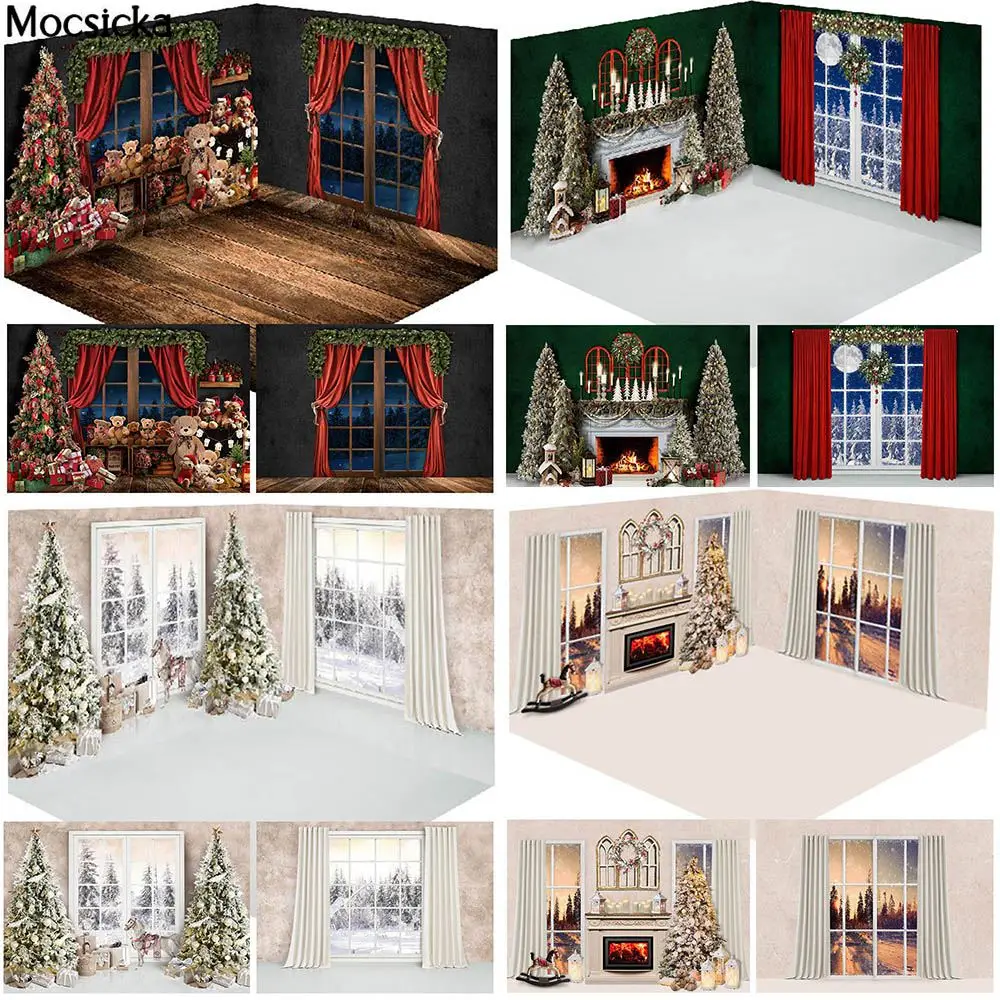 Mocsicka Christmas Backdrop for Photography Xmas Tree Fireplace Window Wooden Floor Child Portrait Photo Background Studio Props
Mocsicka Christmas Backdrop for Photography Xmas Tree Fireplace Window Wooden Floor Child Portrait Photo Background Studio Props