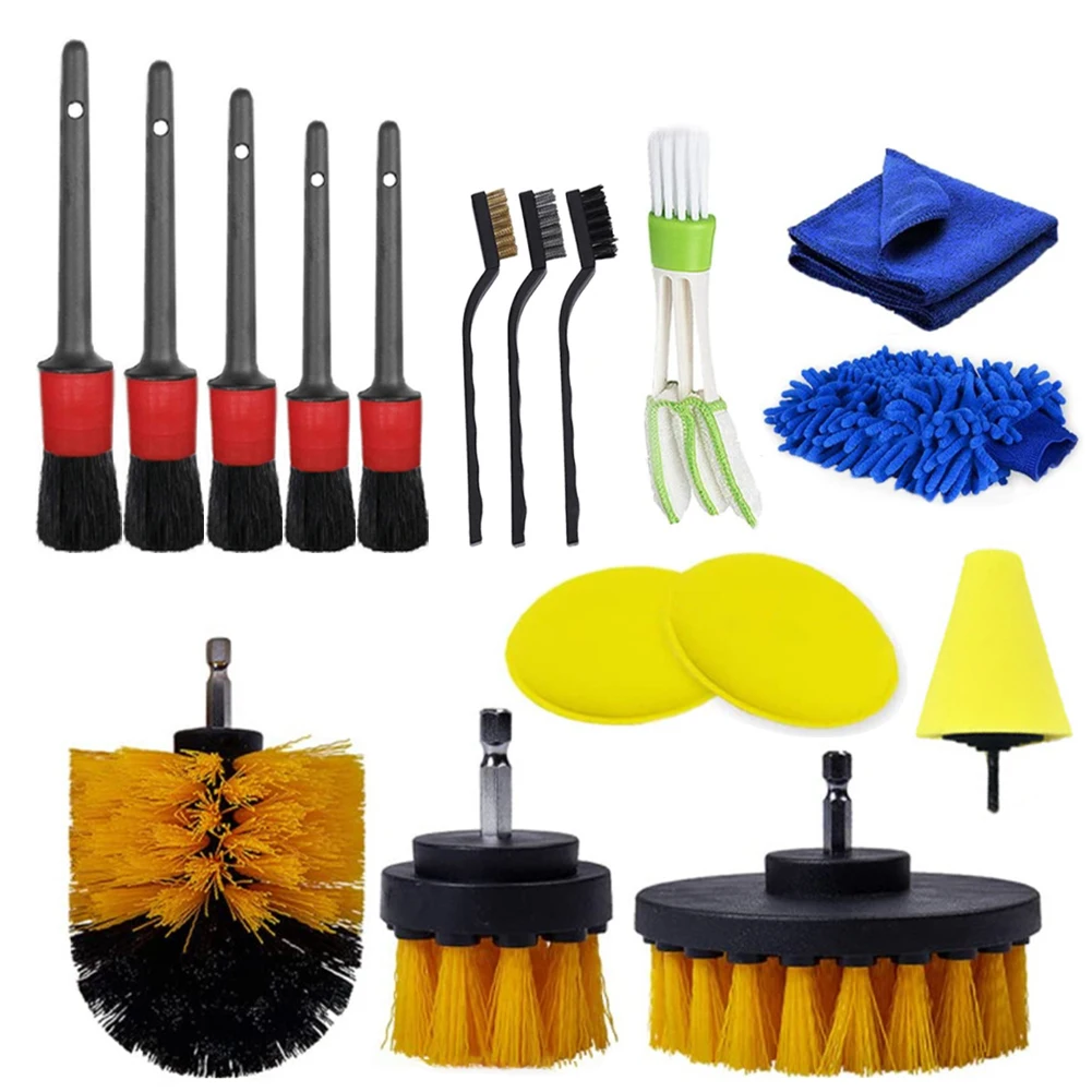 17Pcs Car Cleaning Tool Detailing Brush Air Conditioning Cleaing Brush Wash Mitt Power Scrubber Drill Brush Car Paint Care Kit
17Pcs Car Cleaning Tool Detailing Brush Air Conditioning Cleaing Brush Wash Mitt Power Scrubber Drill Brush Car Paint Care Kit