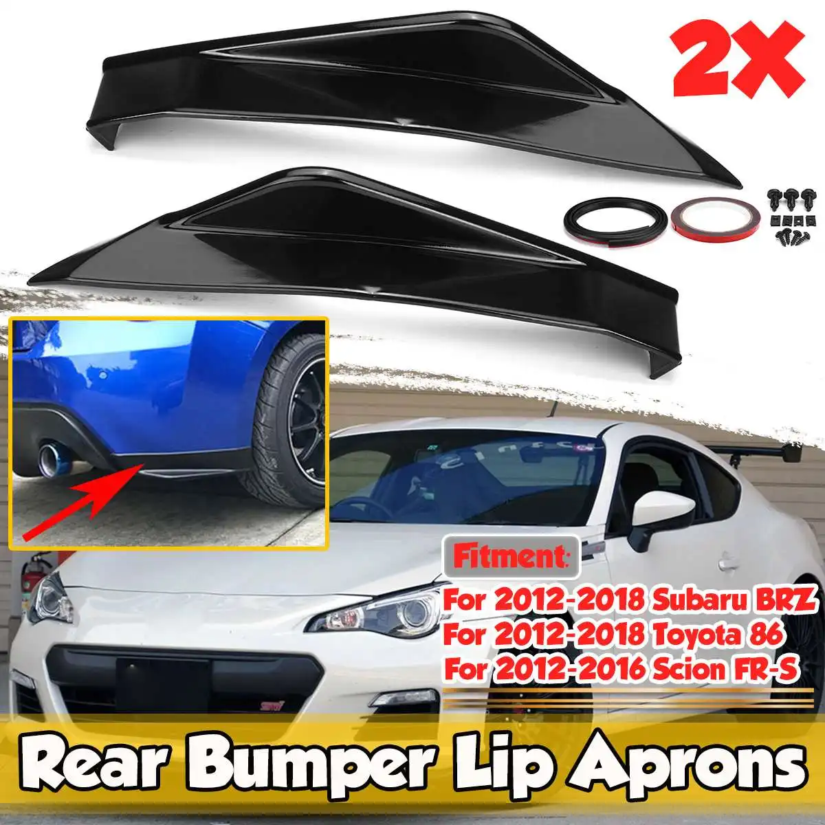 For Subaru BRZ Car Rear Bumper Lip STi TS Style Diffuser Splitter Side Aprons Canard Guard Body Kit For Toyota 86 Scion FR-S
For Subaru BRZ Car Rear Bumper Lip STi TS Style Diffuser Splitter Side Aprons Canard Guard Body Kit For Toyota 86 Scion FR-S