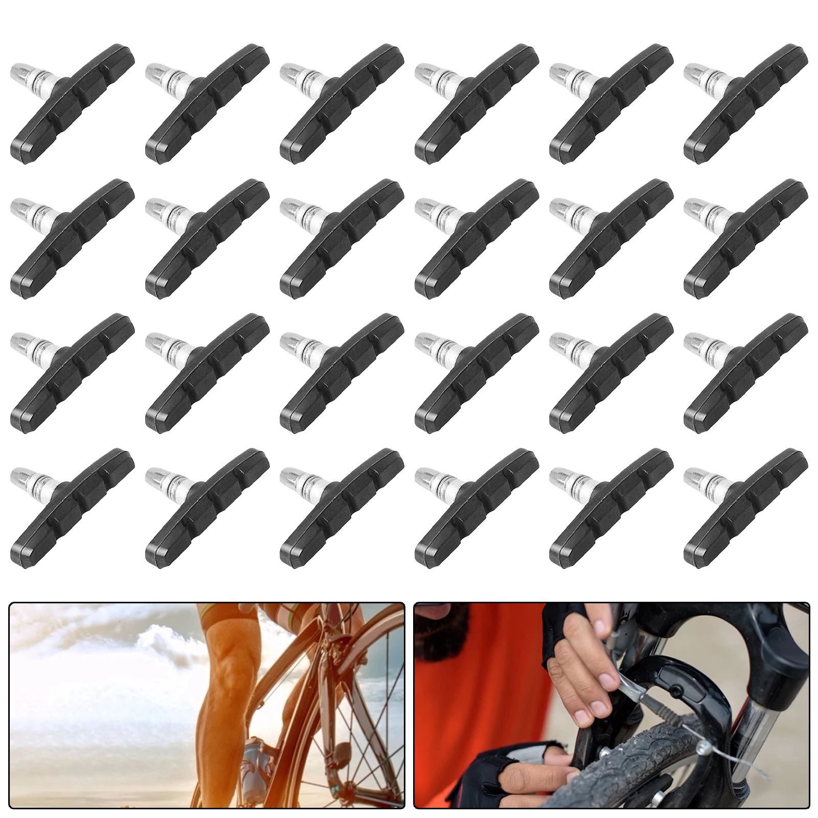 

12 пар тормозных колодок для горного велосипеда, велосипедные тормозные колодки, симметричные 70 мм резиновые блоки, V-тормозной держатель, ве...