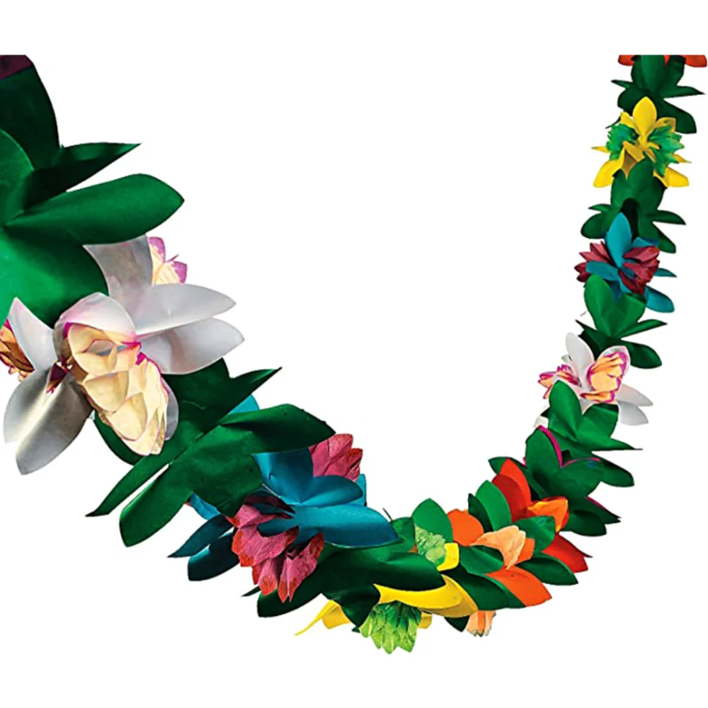 

Бумажная гирлянда 3 м, гавайская летняя тропическая Праздничная гирлянда, украшения для свадьбы, дня рождения, новинка