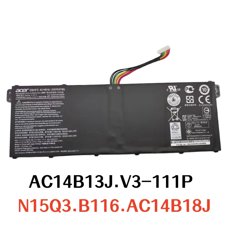 

For Acer N15Q3 B116 V3-111P AC14B18J AC14B13J laptop Original battery Perfect compatibility and smooth use