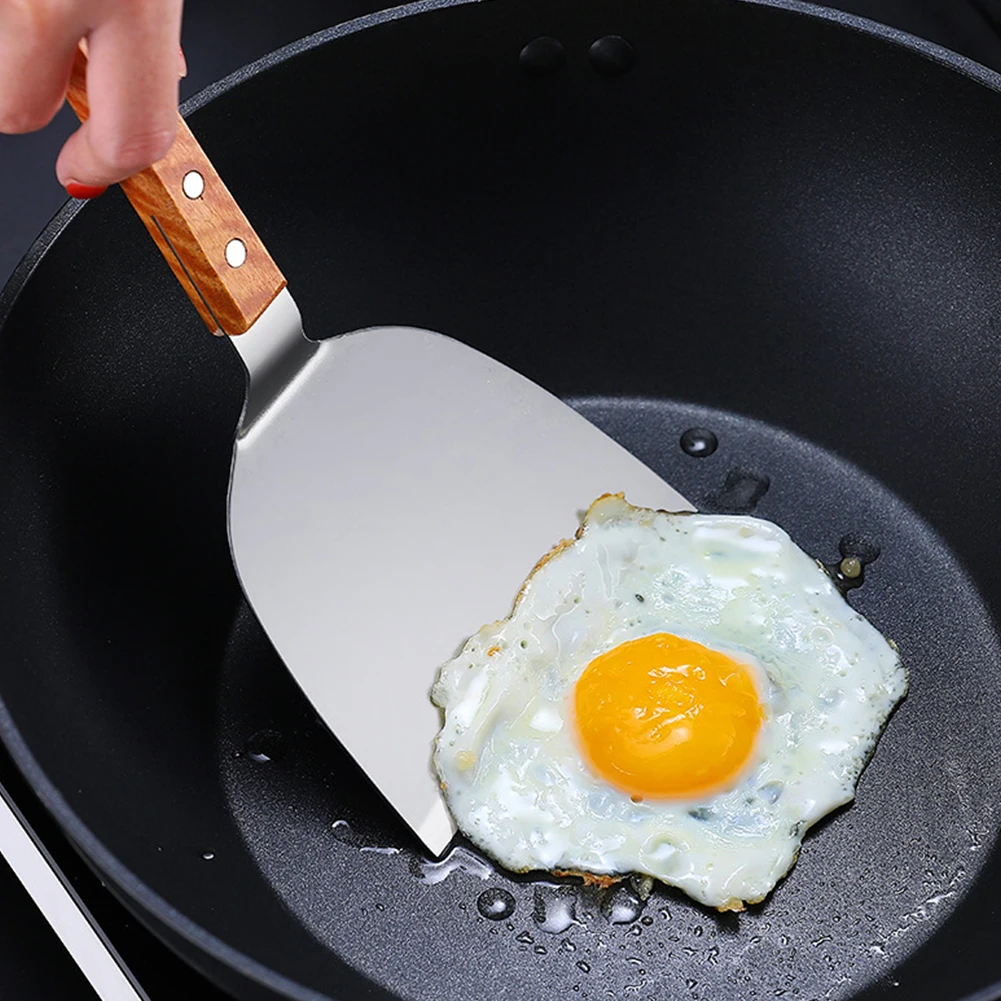 Stainless Steel Steak Spatula Pancake Scraper Turner Grill Beef Fried Pizza Shovel With Wood Handle Kitchen BBQ Tools Griddle
Stainless Steel Steak Spatula Pancake Scraper Turner Grill Beef Fried Pizza Shovel With Wood Handle Kitchen BBQ Tools Griddle