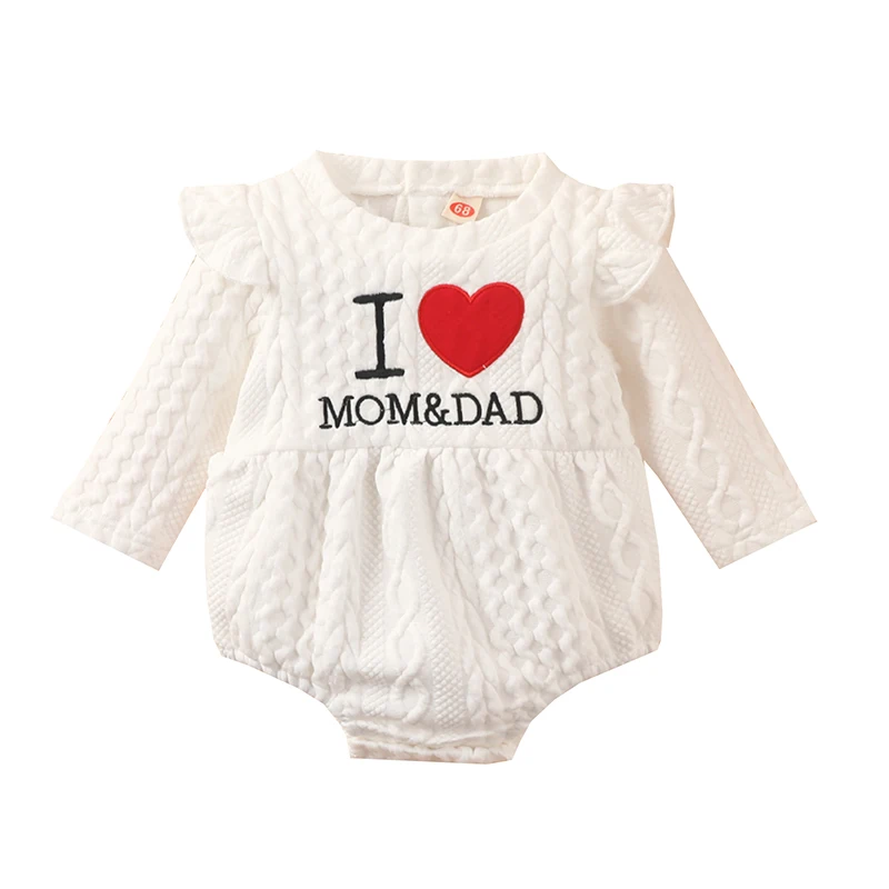 Newborn Infant Baby Girls Romper Fly Long Sleeve Letter Heart Embroidery Bodysuit Spring Autumn Clothing for 3-24Month
Newborn Infant Baby Girls Romper Fly Long Sleeve Letter Heart Embroidery Bodysuit Spring Autumn Clothing for 3-24Month