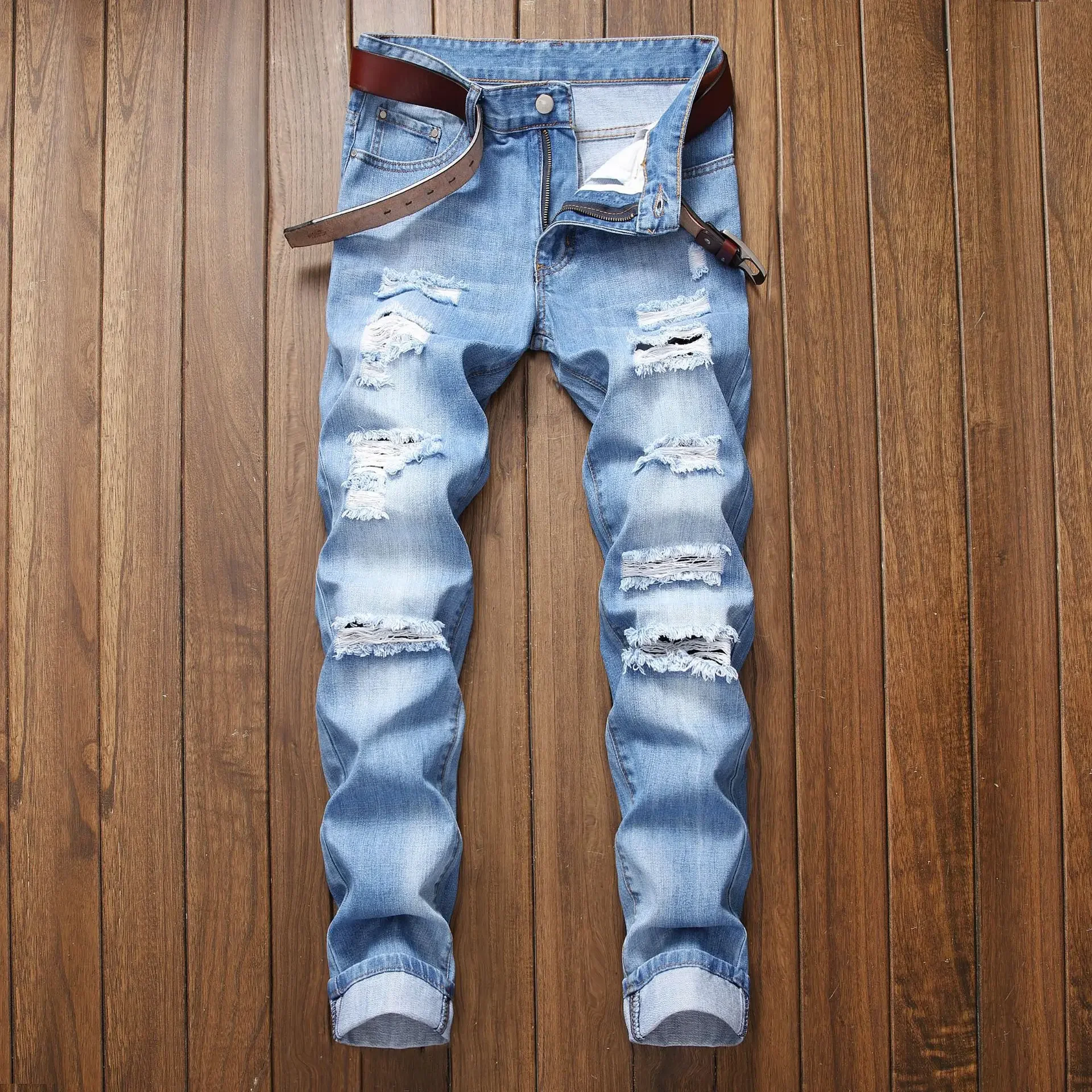 Fall Straight Blue Party Stretchless Ripped Quality Wear Fit Denim High Social New Jeans Men's Fashionable Pants Hop Casual Hip
Fall Straight Blue Party Stretchless Ripped Quality Wear Fit Denim High Social New Jeans Men's Fashionable Pants Hop Casual Hip