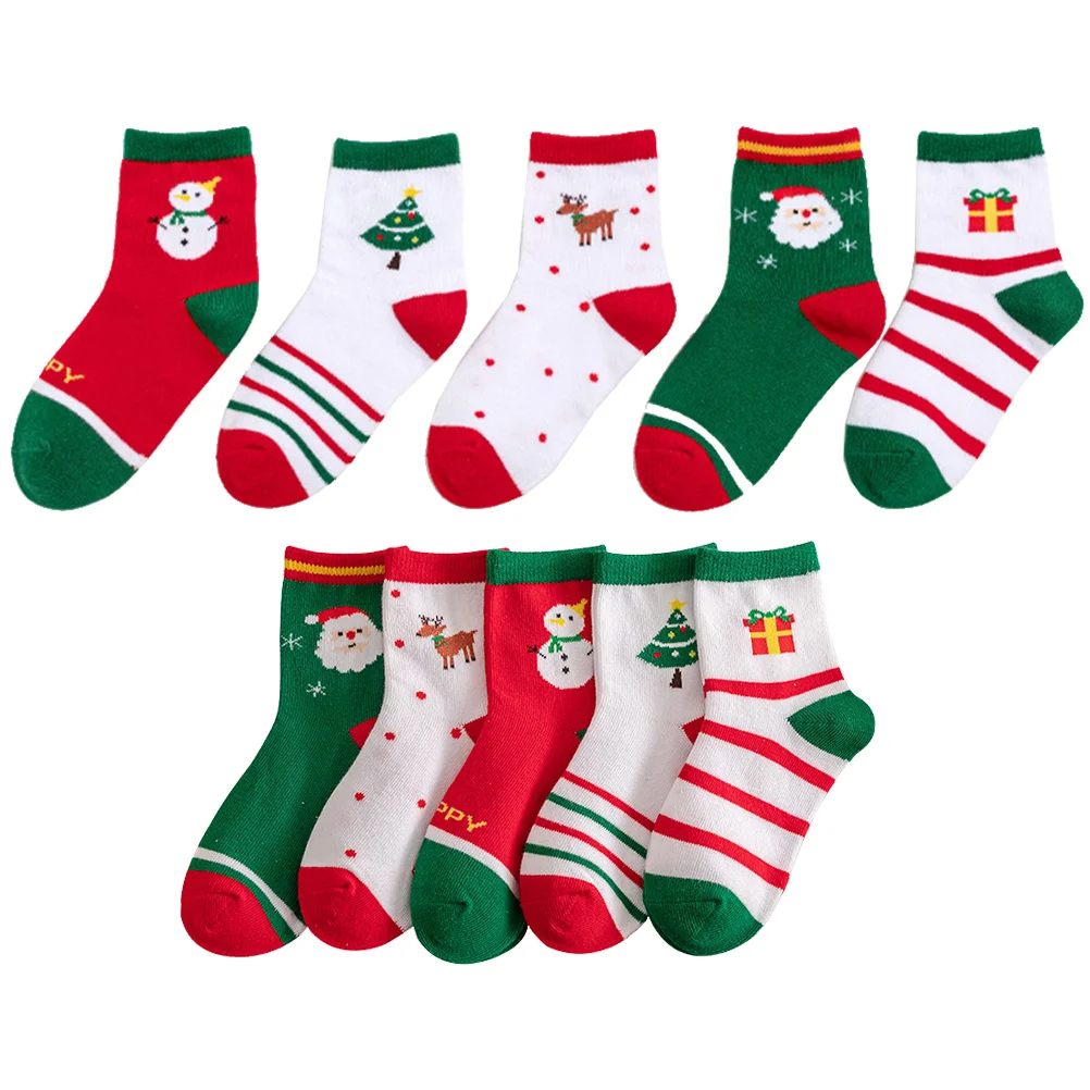 5 Pairs Christmas Socks Cotton Socks Kids Warm Socks Novelty Socks Holiday Supplies 
5 Pairs Christmas Socks Cotton Socks Kids Warm Socks Novelty Socks Holiday Supplies