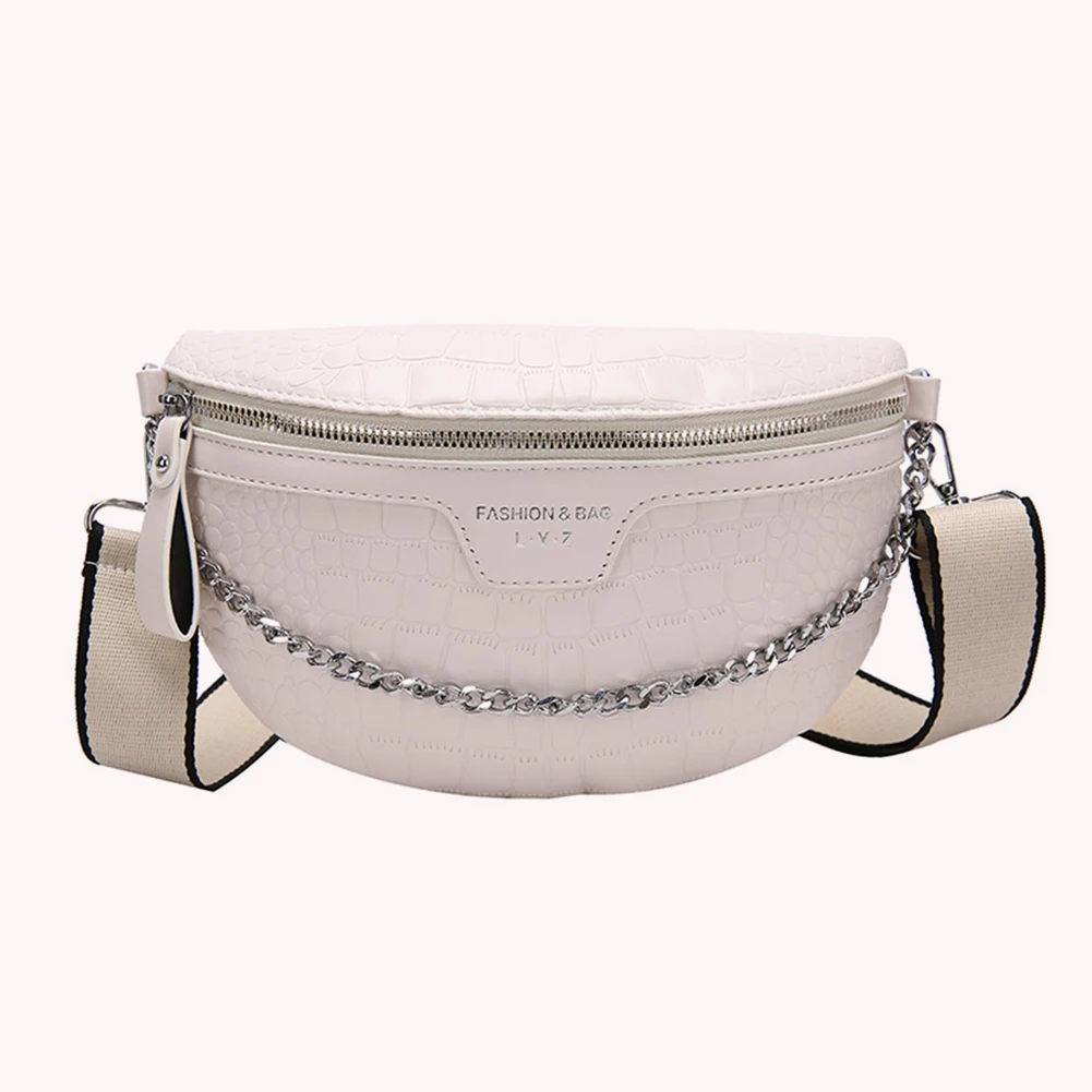 Women PU Chest Bag Alligator Leather Crossbody Bags Chains Crossbody Handbag Small Zipper Solid Saddle Purse for Travel 
Women PU Chest Bag Alligator Leather Crossbody Bags Chains Crossbody Handbag Small Zipper Solid Saddle Purse for Travel