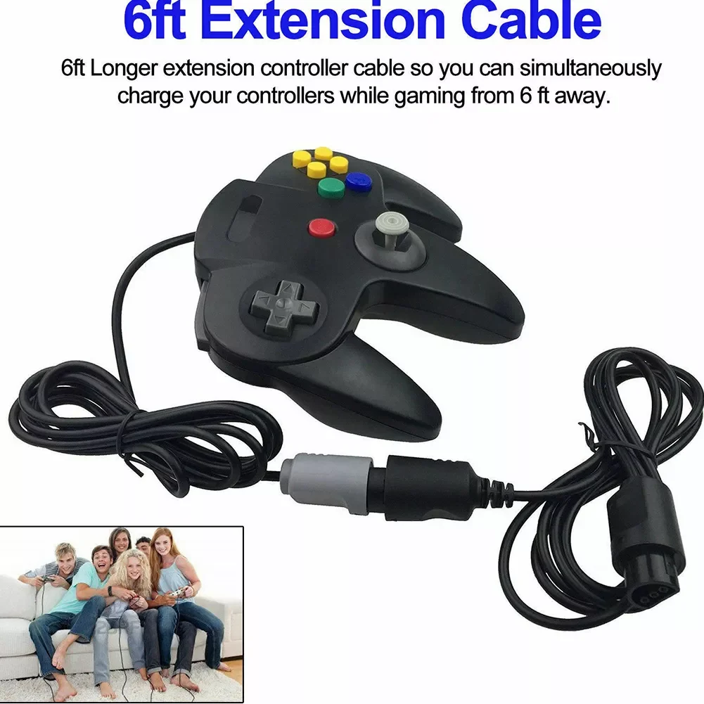 2pcs Adapter Portable Line Lengthened Extension Cable Game Console Cord Charging Data Controller Joystick Practical For N64
2pcs Adapter Portable Line Lengthened Extension Cable Game Console Cord Charging Data Controller Joystick Practical For N64