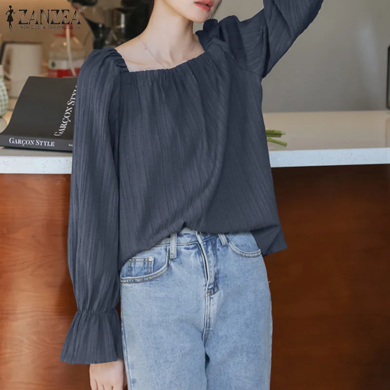 Women Casual Long Flare Sleeve Blouse ZANZEA Elegant Square Neck Shirt 2022 Spring Vocation Party Chemise Female Solid Tunic Top
Women Casual Long Flare Sleeve Blouse ZANZEA Elegant Square Neck Shirt 2022 Spring Vocation Party Chemise Female Solid Tunic Top
