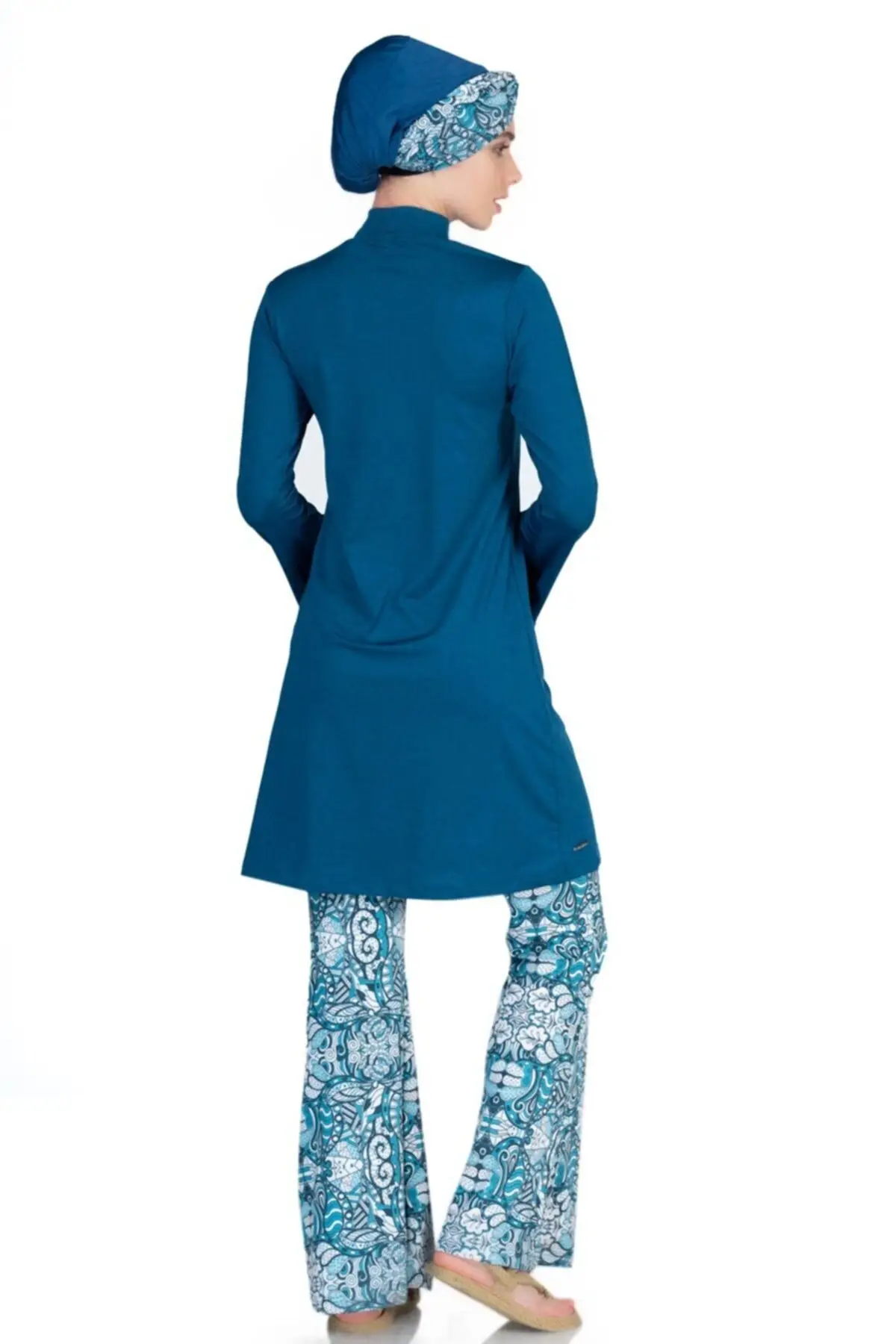 Long Sleeve In Tile design Hijab Swimwear Turkish' Muslim Swimsuit Burkinis Modest Clothing Islamic Sleeves Hija | Спорт и