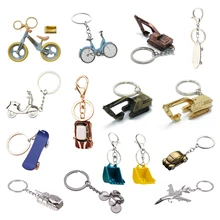 Creative Alloy 3D Three-dimensional Excavator Keychain Pendant Accessory Gift Car Accessories Trendy Charm for Girls
