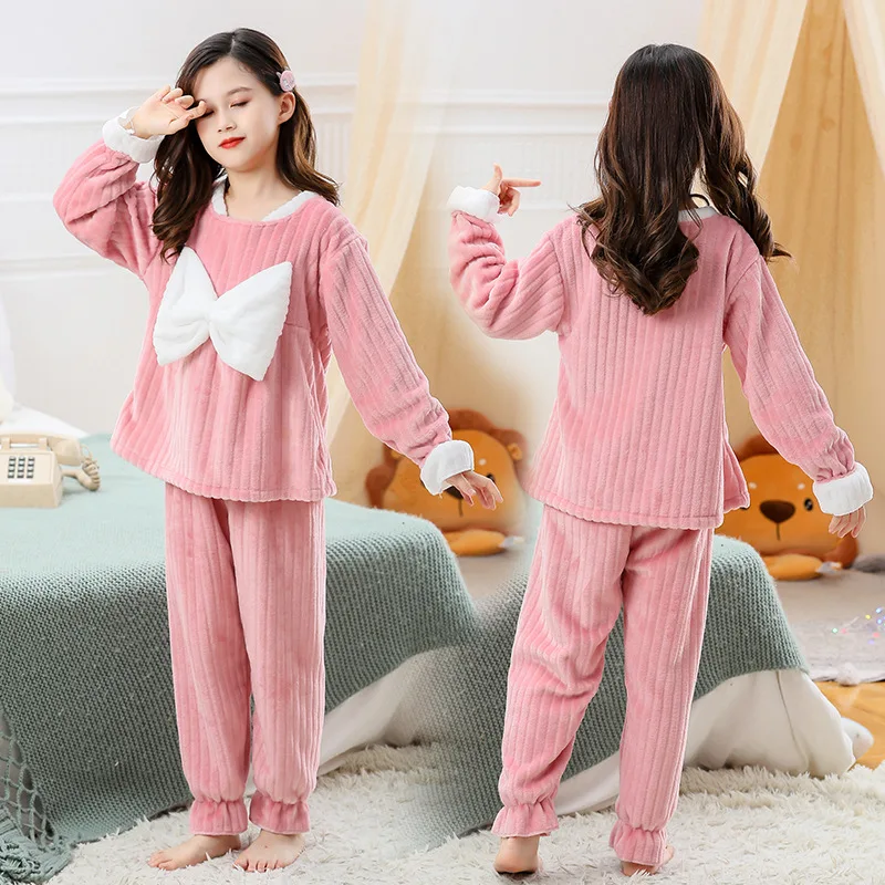 New Winter Children Pajamas Sets Bow Tie Long Sleeve Pyjamas Kids Girls Warm Flannel Suit Baby Sleepwear Fleece Home Clothes
New Winter Children Pajamas Sets Bow Tie Long Sleeve Pyjamas Kids Girls Warm Flannel Suit Baby Sleepwear Fleece Home Clothes
