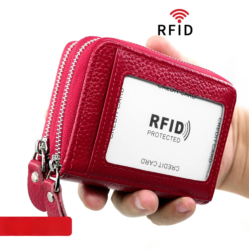 RFID Men's Card Holder Unisex Wallet Genuine Leather Solid Color Business Zipper Protect Case ID Bank Card Holders Purse 2022 Ne
RFID Men's Card Holder Unisex Wallet Genuine Leather Solid Color Business Zipper Protect Case ID Bank Card Holders Purse 2022 Ne