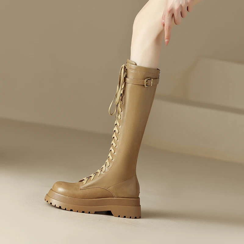 Fashion Lace-Up Boots Women's Platform Boots Comfortable Round Toe Winter Shoes Lace-Up Rider Boots Cool Shoes
Fashion Lace-Up Boots Women's Platform Boots Comfortable Round Toe Winter Shoes Lace-Up Rider Boots Cool Shoes