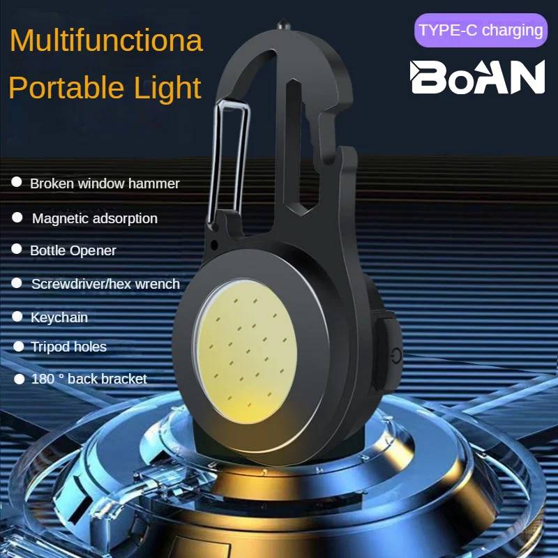 COB Pable Multi-function Outdoor Flashlight Type-C Rechargeable Keychain Light Screwdriver Bottle Opener 6 In 1 Flashlights
COB Pable Multi-function Outdoor Flashlight Type-C Rechargeable Keychain Light Screwdriver Bottle Opener 6 In 1 Flashlights