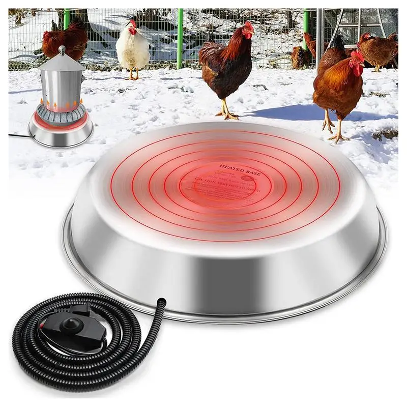 

Chicken Water Heater Safe And Durable Poultry Waterer Drinker Heated Base Universal Pet Water Heater Warmer Base For Winter