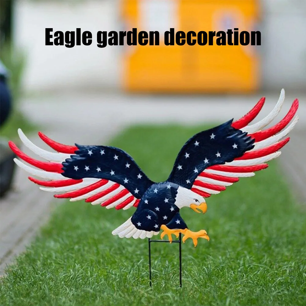 

Lawn Garden Eagle Decorative Standing 4th Of July Independence Day Patriotic Ornaments Garden Artificial Eagle Birds Decoy