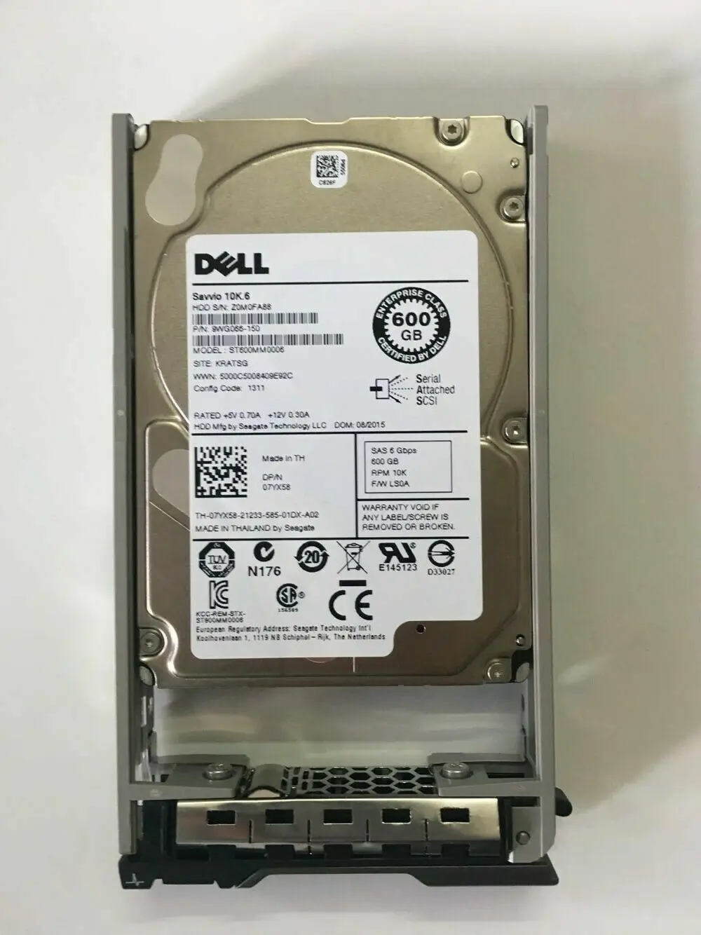 FOR DELL ST600MM0006 600GB 10K.6 2.5'' 6Gb/s SAS 07YX58 Hard Drive 100% Generic With Tray 
FOR DELL ST600MM0006 600GB 10K.6 2.5'' 6Gb/s SAS 07YX58 Hard Drive 100% Generic With Tray