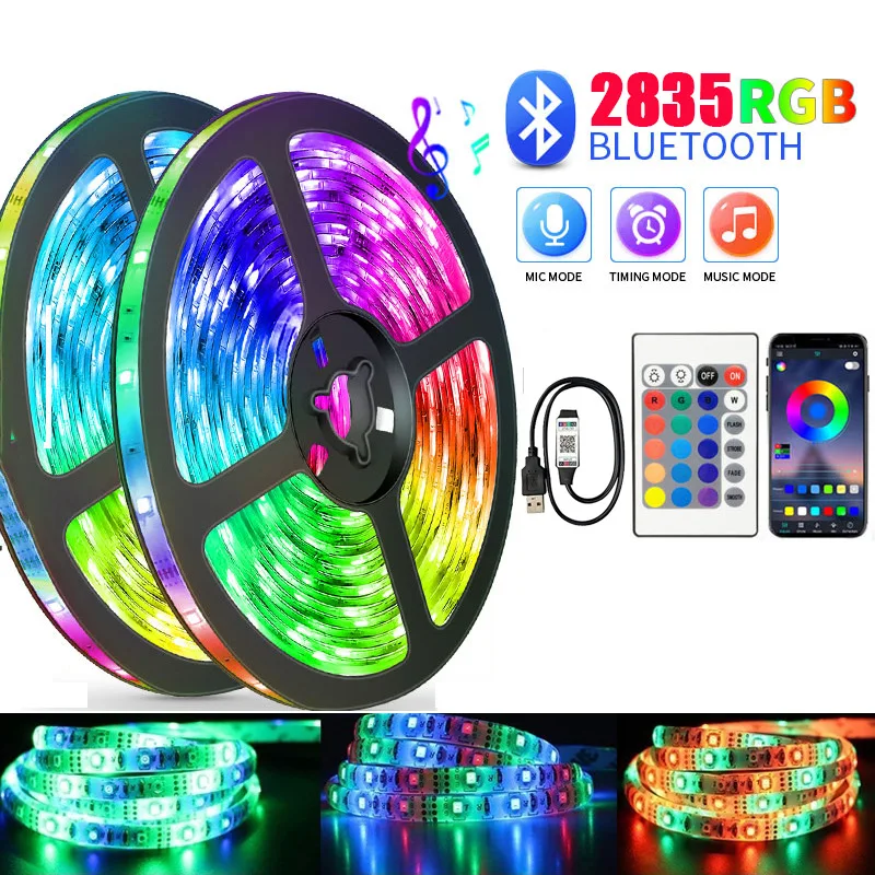 DC5V 2835RGB 60LEDS/M tri-color color-changing LED self-adhesive soft light bar Bluetooth infrared control background light
DC5V 2835RGB 60LEDS/M tri-color color-changing LED self-adhesive soft light bar Bluetooth infrared control background light