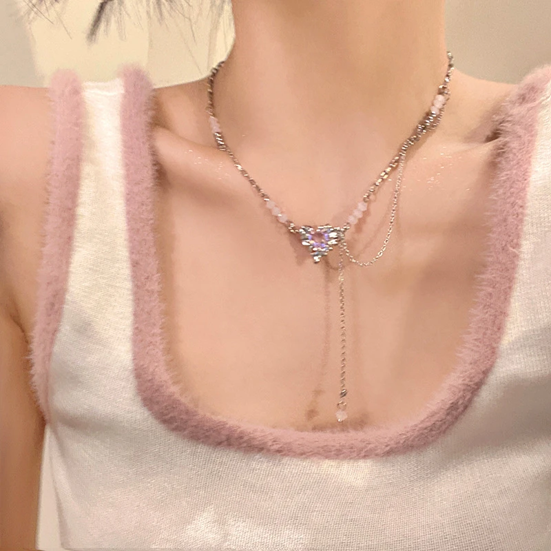 New Korean Fashion Vintage Peach Heart Pendant Silver Color Chain Necklace For Women Wedding Aesthetic Jewelry Y2K Accessories
New Korean Fashion Vintage Peach Heart Pendant Silver Color Chain Necklace For Women Wedding Aesthetic Jewelry Y2K Accessories