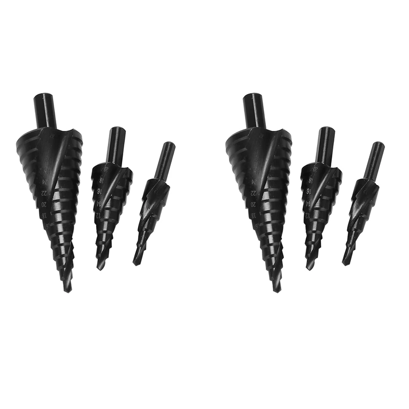 6PCS 4-32MM HSS Cobalt Step Drill Bit Set Nitrogen High Speed Steel Spiral For Cone Triple-Cornered Shank Hole Cutter
6PCS 4-32MM HSS Cobalt Step Drill Bit Set Nitrogen High Speed Steel Spiral For Cone Triple-Cornered Shank Hole Cutter