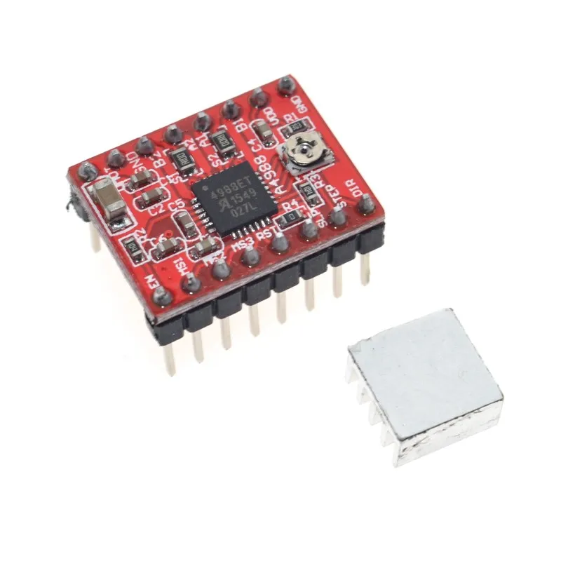5 шт./лот Reprap шаговый Драйвер pololu A4988, модуль шагового двигателя с алюминиевым радиатором для
5 шт./лот Reprap шаговый Драйвер pololu A4988, модуль шагового двигателя с алюминиевым радиатором для